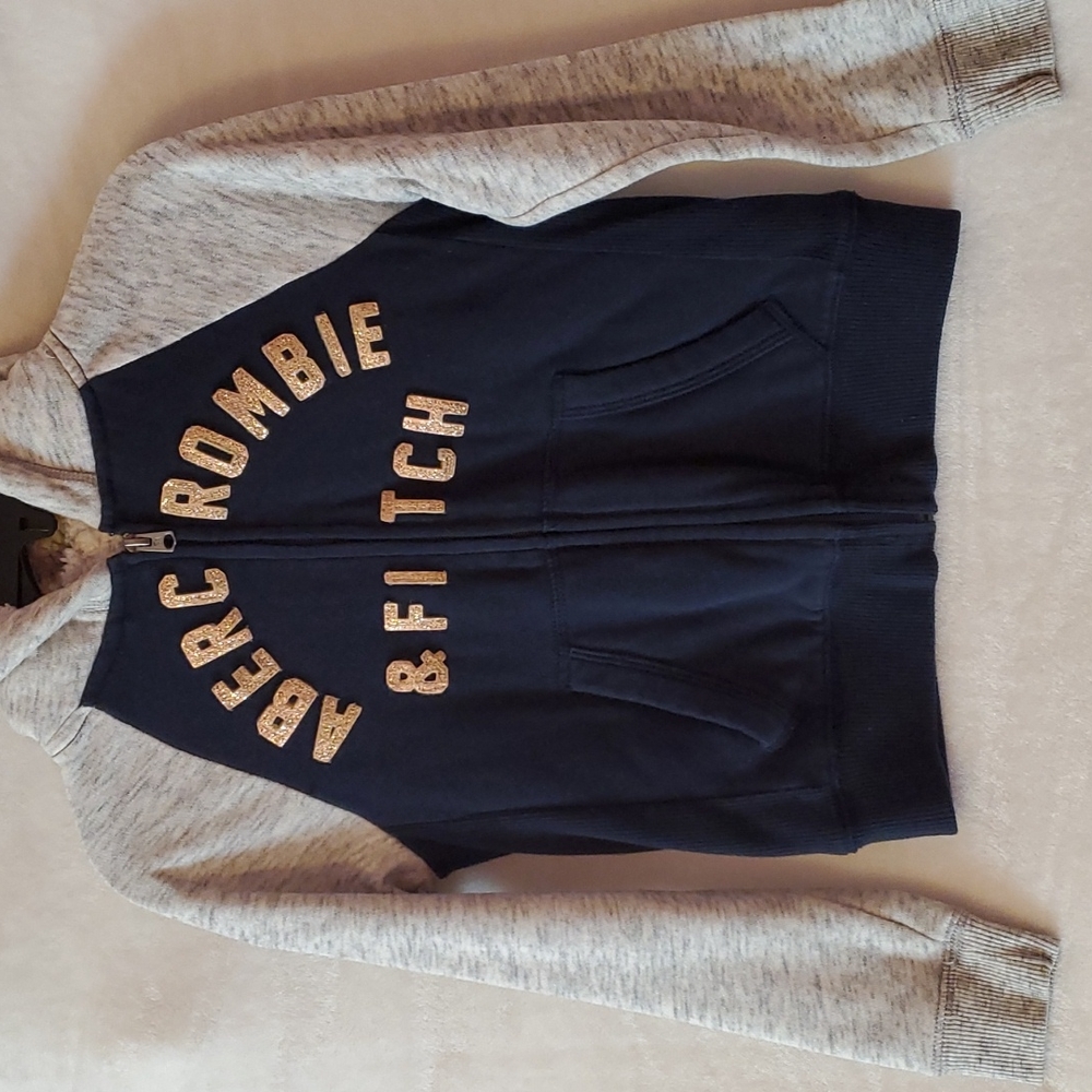 💜 2/$10 Abercrombie kids girls fleece hooded zip up jacket